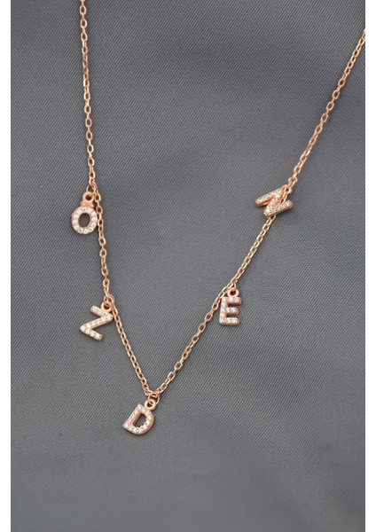 925 Ayar Gümüş Kaplama Zirkon Taşlı Harfli Isim Kolye fiyatları