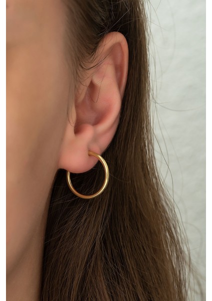 925 Ayar Kaplama Çivili Halka Gümüş Kadın Küpe fiyatları