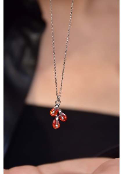 925 Ayar Gümüş Kaplama Kasım Ayı Doğum Taşlı Kübik Drop Kolye fiyatları