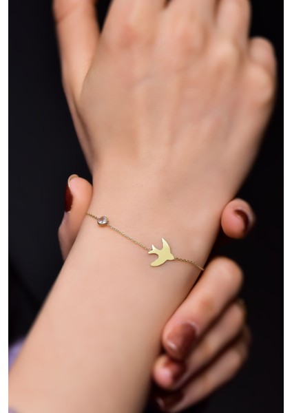 925 Ayar Gümüş Kaplama Kırlangıç Bileklik