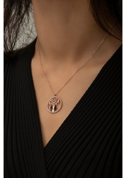 Hayat Ağacı Sevgili Aşk Kolye Kaplama 925 Ayar Gümüş modelleri