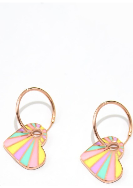 925 Ayar Gümüş Kaplama Mineli Kalpli Halka Kadın Küpe fiyatları