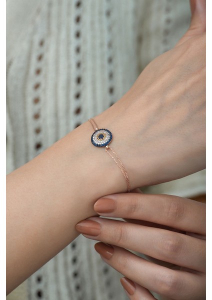 925 Ayar Zirkon Taşlı Gümüş Nazar Bileklik fiyatları