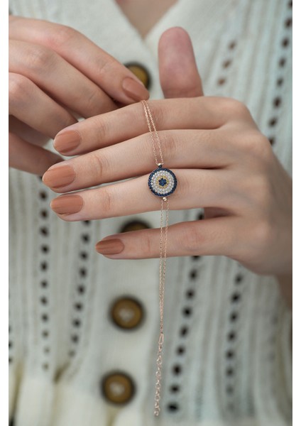 925 Ayar Zirkon Taşlı Gümüş Nazar Bileklik modelleri