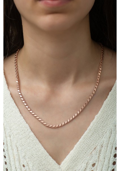 925 Ayar Gümüş Pul Zincir Kadın Kolye Kaplama