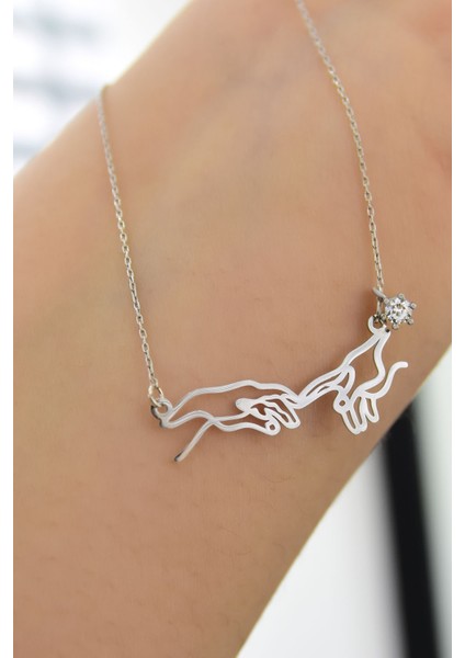 925 Ayar Gümüş Tek Taşlı Kader Kadın Kolye fiyatları