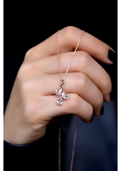 925 Ayar Gümüş Kaplama Nisan Ayı Doğum Taşlı Kübik Drop Kolye