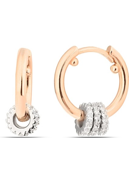 925 Ayar Taşlı Halka Gümüş Kadın Küpe