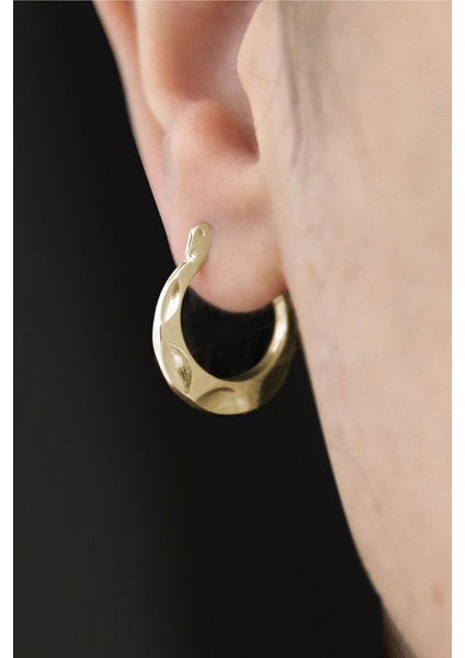 925 Ayar Gümüş Kaplama Soyut Halka Küpe