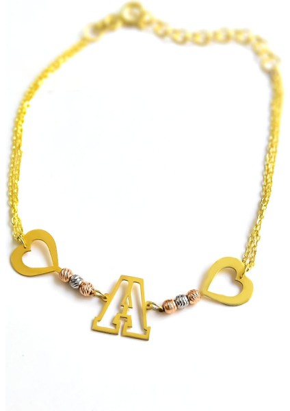 925 Ayar Gümüş Kaplama Dorika Toplu Parlayan Aşkın Harfi Bileklik modelleri