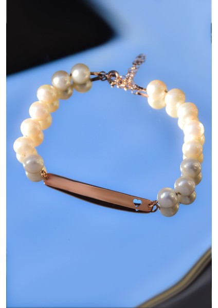 925 Ayar Gümüş Kaplama Incili , Kalp Şekilli Plaka Bileklik fırsatları