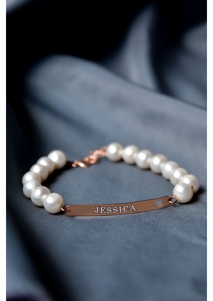 925 Ayar Gümüş Kaplama Incili , Kalp Şekilli Plaka Bileklik indirimleri