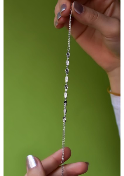 925 Ayar Gümüş Kaplama Fatma Eli Bileklik