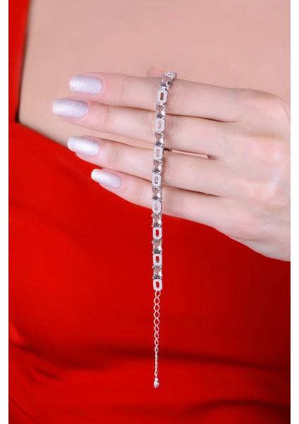 925 Ayar Gümüş Kaplama Baget Taşlı Bileklik fiyatları