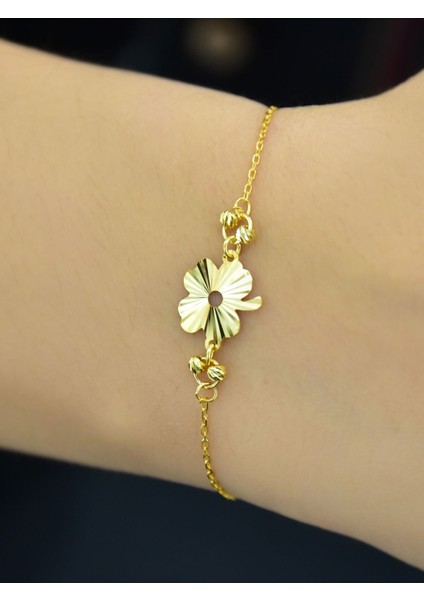 925 Ayar Gümüş Kaplama Yonca Kristal Kesim Bileklik modelleri