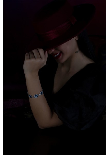 925 Ayar Gümüş Kare Mavi Gözlü Nazar Asansör Bileklik fiyatları