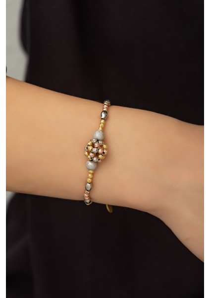 Renkli Dorica Toplu Küme Fantezi Bileklik - 925 Ayar Gümüş Bileklik modelleri