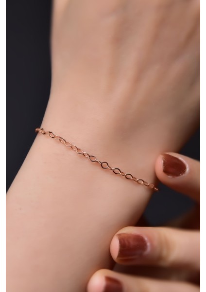 925 Ayar Gümüş Kaplama Zincir Bileklik