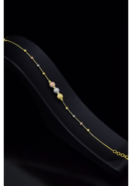 925 Ayar Gümüş Kaplama Sim Dorika Top Bileklik