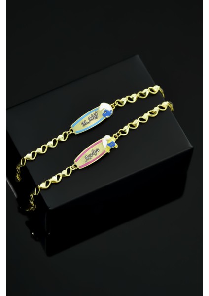 925 Ayar Gümüş Gold Kaplama Şirin Isimli Erkek Bebek Künyesi fiyatları