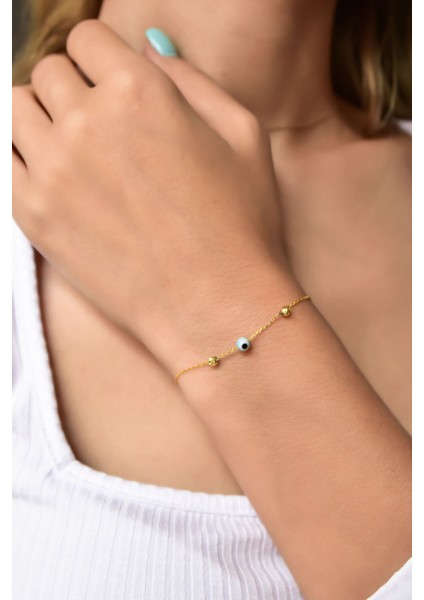 925 Ayar Gümüş Kaplama Dorika Toplu Gözlü Zincir Bileklik fiyatları