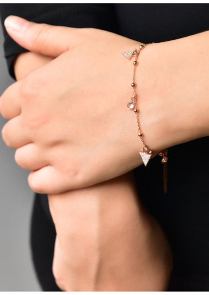 925 Ayar Gümüş Taşlı Üçgen Bileklik fiyatları