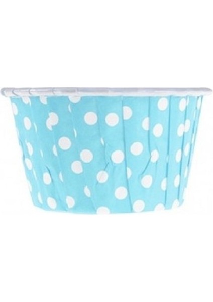 50LI Kalın Kağıt Puantiyeli Kek Kapsülü Mavi 3.5 cm fiyatları