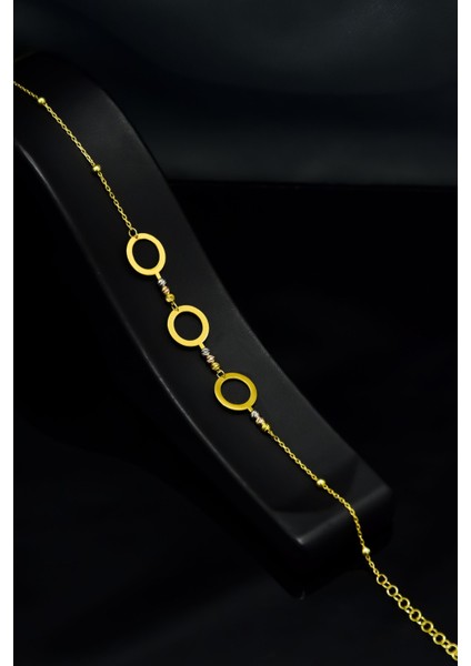 925 Ayar Gümüş Kaplama Dorika Toplu Üç Halka Bileklik