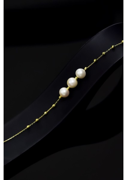 925 Ayar Gümüş Kaplama Dorika Toplu Üç Incili Bileklik fiyatları