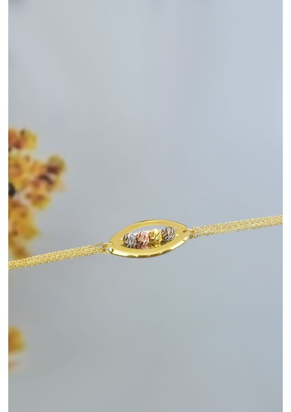 925 Ayar Gümüş Kaplama Üç Renkli Dorika Toplu Bileklik fırsatları