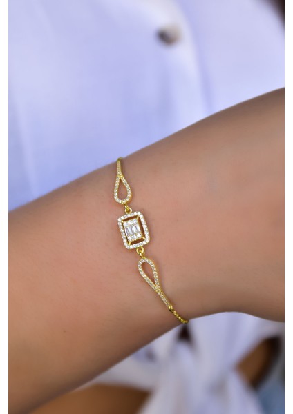 925 Ayar Gümüş Kaplama Baget Taşlı Bileklik fırsatları