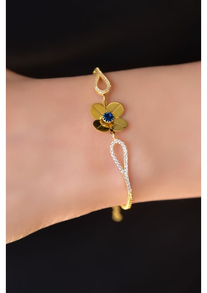 925 Ayar Gümüş Kaplama Eylül Doğum Taşlı Şans Dört Yapraklı Yonca Bileklik fiyatları