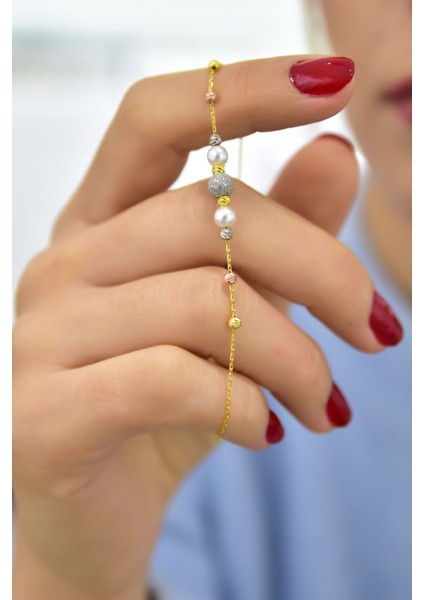 925 Ayar Gümüş Kaplama Sim Dorika Toplu Inci Kadın Bileklik modelleri