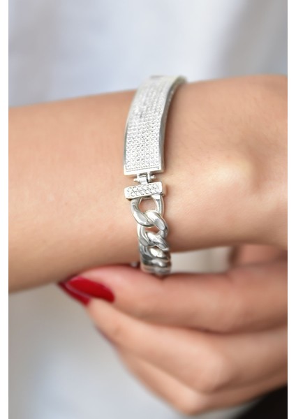 925 Ayar Gümüş Kaplama Taşlı Zincir Bileklik fiyatları