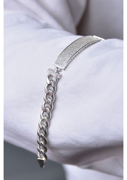 925 Ayar Gümüş Kaplama Taşlı Zincir Bileklik fırsatları