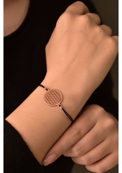 925 Ayar Gümüş Dorika Toplu Kaplama Yaşam Çiçeği Kadın Bileklik fiyatları