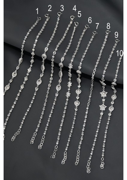 925 Ayar Gümüş Kaplama Zirkon Taşlı Vip Işıltı Serisi Bileklik