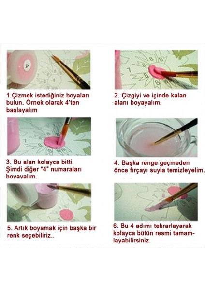 N1182 - Numaralı Boyama Seti - 40X50CM Kasnağa Gerili Ürün - Manzara indirimleri