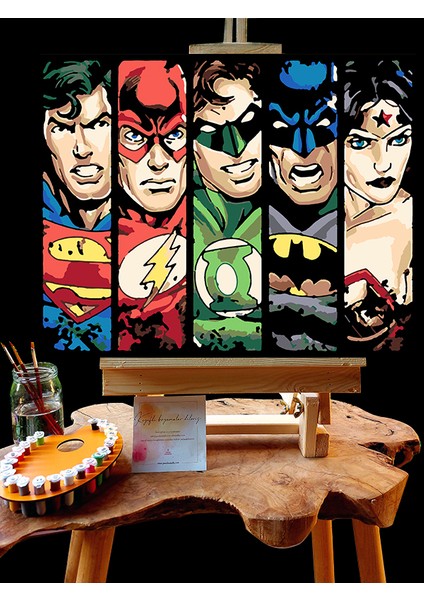N1245 - Numaralı Boyama Seti - 40X50CM Kasnağa Gerili Ürün - Marvel