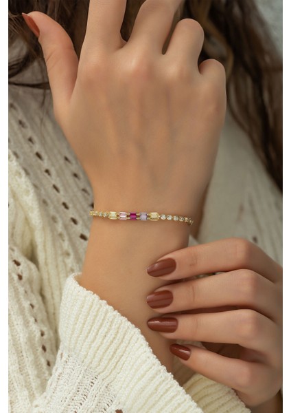 925 Ayar Kaplama Baget Taşlı Gümüş Suyolu Bileklik fiyatları