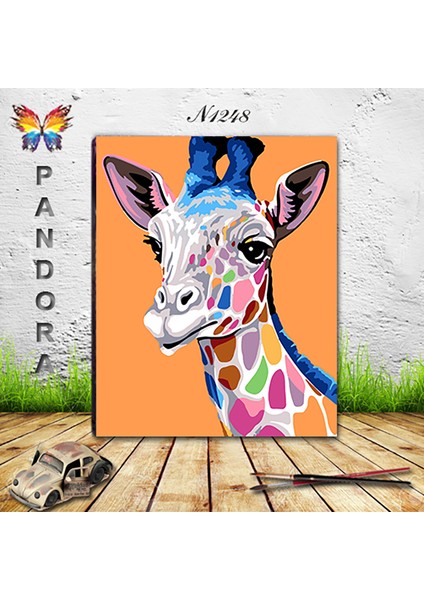 N1248 - Numaralı Boyama Seti - 40X50CM Kasnağa Gerili Ürün - Zürafa fiyatları