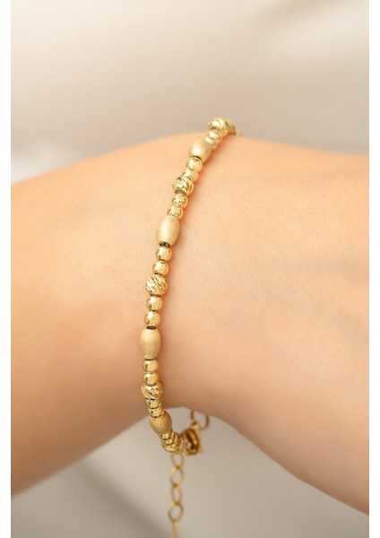 Dorica Toplu Fantezi Bileklik 14 Ayar Kaplama 925 Ayar Gümüş