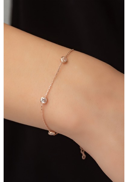 Tek Sıra Nano Zirkon Taşlı Tifany Bielklik Kaplama 925 Ayar Gümüş