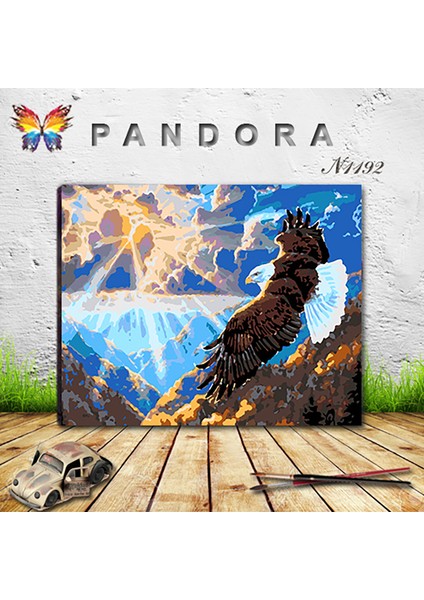 N1192 - Numaralı Boyama Seti - 40X50CM Kasnağa Gerili Ürün - Uçan Kartal fiyatları
