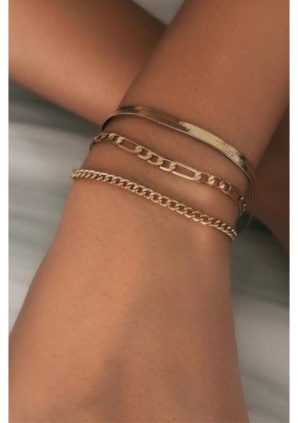 925 Ayar Gümüş Kaplama Figaro Italyan ve Gurmet Zincir Bileklik