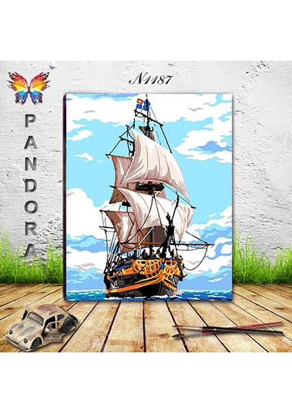 N1187 - Numaralı Boyama Seti - 40X50CM Kasnağa Gerili Ürün - Gemi fiyatları