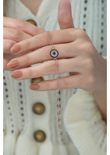 925 Ayar Zirkon Taşlı Gümüş Nazar Bileklik modelleri