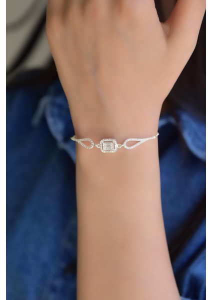 925 Ayar Gümüş Kaplama Baget Taşlı Bileklik indirimleri