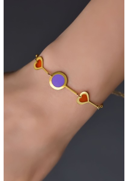 925 Ayar Gümüş Kaplama Parlayan Rüya Serisi Yuvarlak, Kalp Ebruli Cam Boyalı Bileklik fiyatları