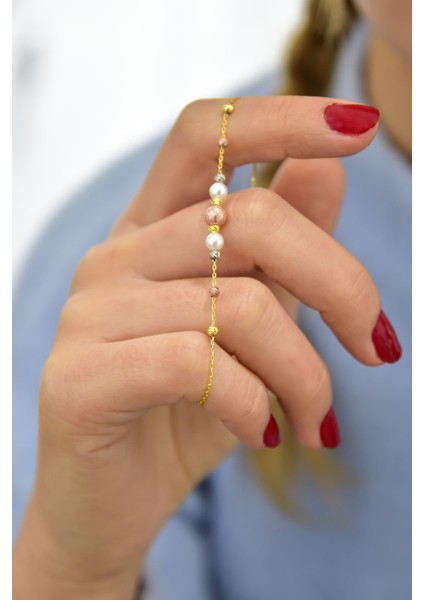 925 Ayar Gümüş Kaplama Sim Dorika Toplu Inci Kadın Bileklik fiyatları